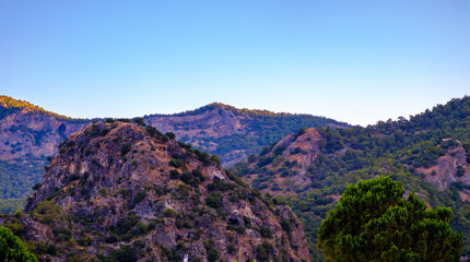 Oludeniz, Turkey. View of the mountains and sky at sunrise