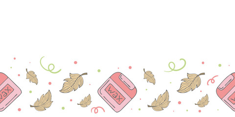 Banner template with doodle elements and copy space.