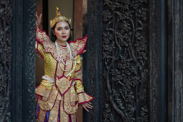 portrait women in myanmar traditional costumes