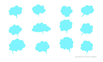 Hand draw speech bubble set. Cute pastel doodle style for chat, inbox, online, speech, bubble, text,question, Balloon, idea, business. Graphic illustration vector icon.