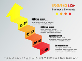Infographic business timeline process chart template. 4 options, steps or processes. Vector.