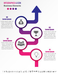 Infographic business timeline process chart template.
