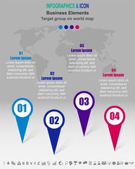 Infographic business timeline process chart template. 4 options, steps or processes. Vector.