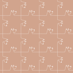 Funny and cute dog seamless pattern,