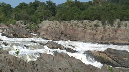 Rapids in slow motion with water almost frozen in time