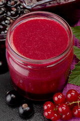 Currant jam in glass