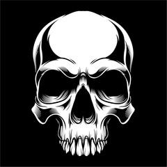 skull,.vector hand drawing,Shirt designs, biker, disk jockey, gentleman, barber and many others.isolated and easy to edit. Vector Illustration - Vector