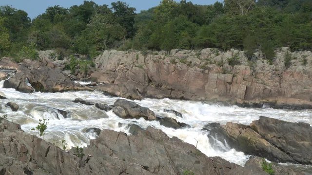Rapids in slow motion with water almost frozen in time
