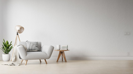 Interior poster mock up living room with colorful white sofa . 3D rendering.