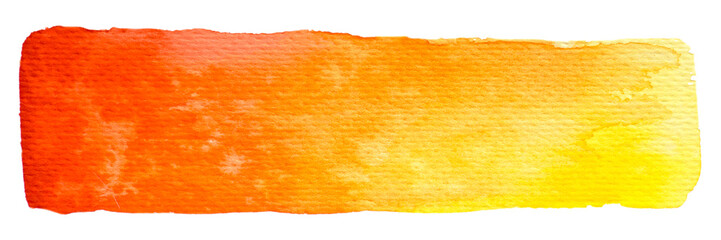 Vector yellow and orange paint texture isolated on white - watercolor horizontal banner for Your design