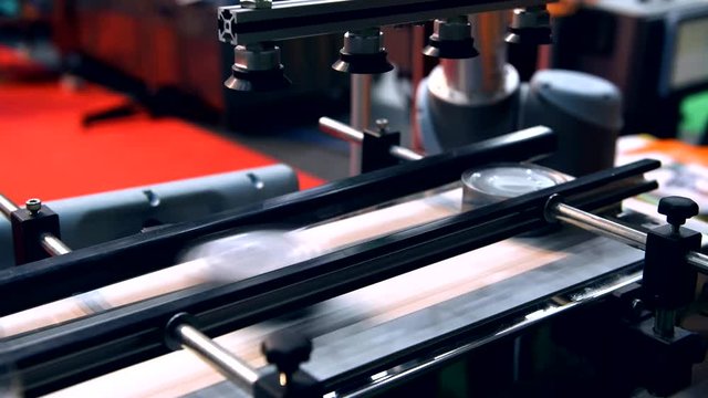 Aluminum cans for food production line in factory conveyor machine