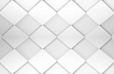 3d rendering. modern minimal style design white grid square tile art pattern texture wall background.