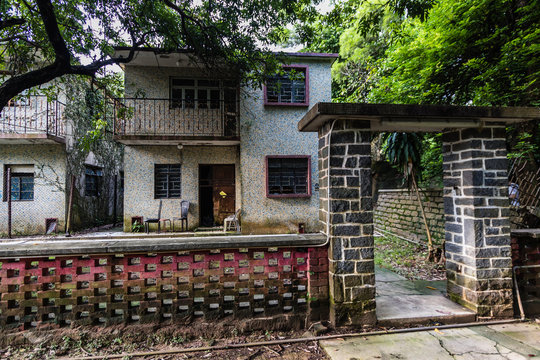 An abandoned house in the evicted Ma Wan fishermen village, Hong Kong