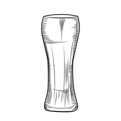 Hand drawn beer glass. Engraving style. illustration isolated