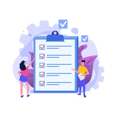 Time management concept,  Business scheduling app. Flat vector illustration.