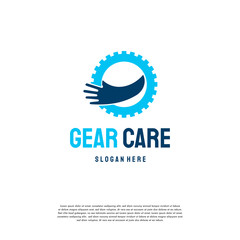 Care and repair logo designs concept vector, Gear mechanic logo template