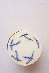cake with cream and flower decoration