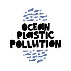 Ocean plastic pollution vector banner template