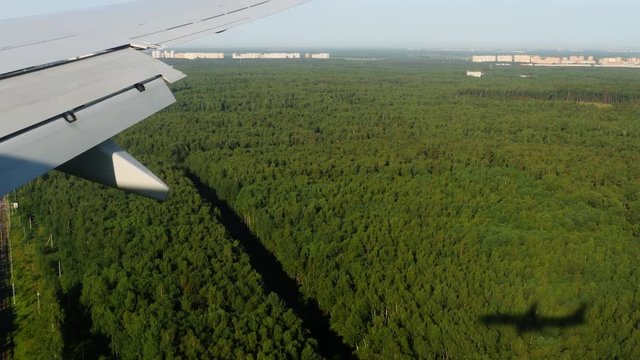 Aerial view from descending airplane