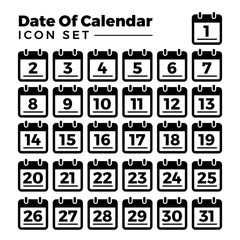 Date of calendar icon set