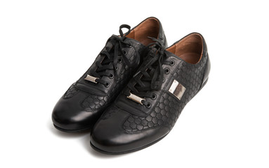 leather men's shoes isolated