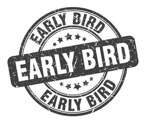 early bird stamp. early bird round grunge sign. early bird