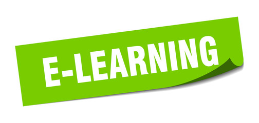 e-learning sticker. e-learning square isolated sign. e-learning