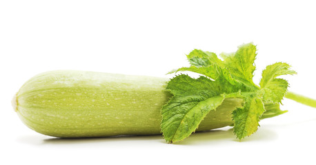 Courgette with leaves.