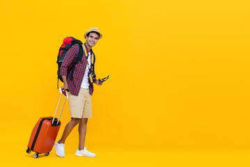 Young Asian man ready to travel
