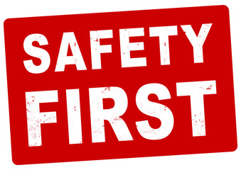nlsb879 NewLongStampBanner nlsb - english text - Safety First: stamp / simple / red / template - aspect ratio - DIN A2, A3, A4 - new-version - xxl e8212