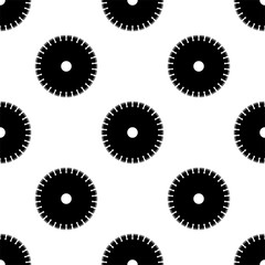 Circular Saw Disk Icon Seamless Pattern
