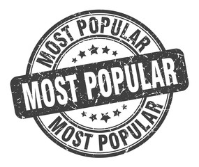 most popular stamp. most popular round grunge sign. most popular