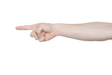 hand isolated on white background, clippig path