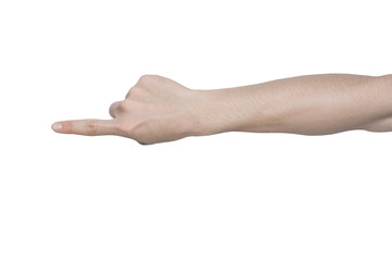 hand isolated on white background, clippig path