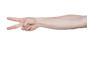 hand isolated on white background, clippig path