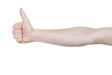 hand isolated on white background, clippig path