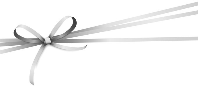 silver colored ribbon bow