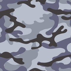Military camouflage seamless pattern. Khaki texture. Trendy background. Abstract color vector illustration. For design wallpaper, wrapping paper, fabric.
