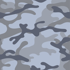 Military camouflage seamless pattern. Khaki texture. Trendy background. Abstract color vector illustration. For design wallpaper, wrapping paper, fabric.