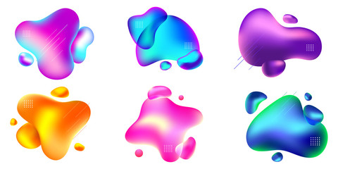 Set of abstract liquid badge template