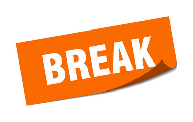 break sticker. break square isolated sign. break