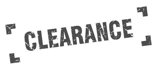 clearance stamp. clearance square grunge sign. clearance