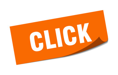 click sticker. click square isolated sign. click