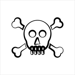 Skull And Crossbones Icon, Skull, Cross Bones