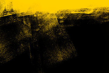 yellow and black paint  background texture with brush strokes - 280980240