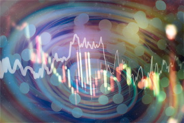 data on a monitor which including of Market Analyze. Bar graphs, Diagrams, financial figures. Forex...