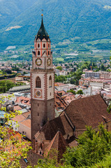 Meran, St. Nikolaus, Kirche, Altstadt, Tappeinerweg, Spazierweg, Vinschgau, S&uuml;dtirol, Sommer, Italien