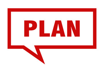 plan sign. plan square speech bubble. plan