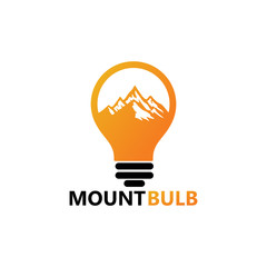 Mountain Bulb Logo Template Design Vector, Emblem, Design Concept, Creative Symbol, Icon