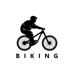 Biking Logo Template Design Vector, Emblem, Design Concept, Creative Symbol, Icon